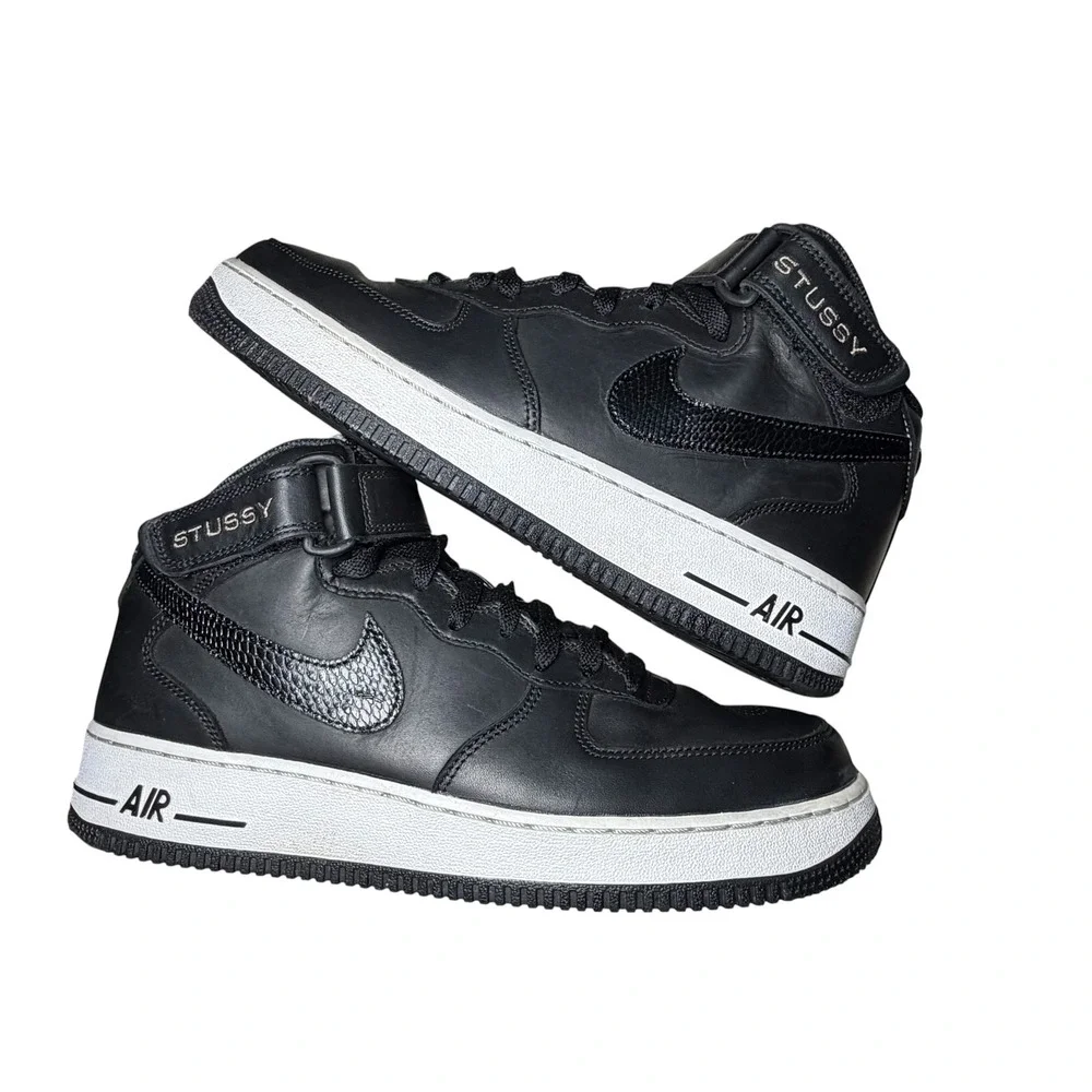 🔥GRAIL ALERT! Nike x Stüssy Air Force 1 Mid 'Black Snakeskin' 🐍👟